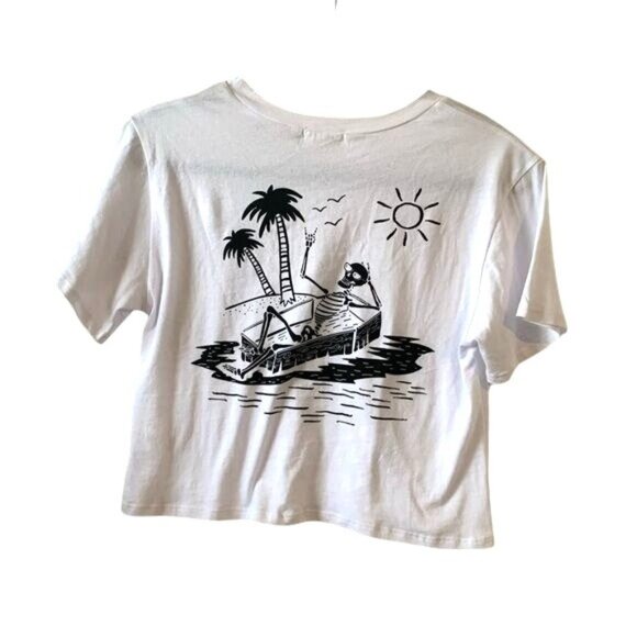 Local Lab White Surf Club Aloha Graphic Tee XS 100% Cotton - Picture 3 of 6